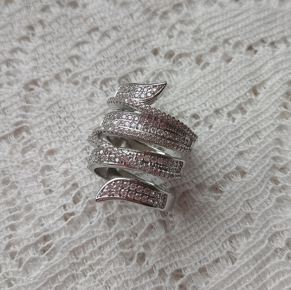 Sterling Silver 925 Oversized Statement Ring Sz 9